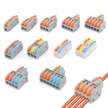 1/5/10 KS Mini Rýchle Zapojenie Kábel Konektory Univerzálny Kompaktný Rozdeľovač Elektrické Vodiče Push-Domov v radovej
