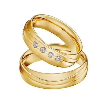 1 Pár Láska Aliancie 18k Zlatom Dámy Snubné Prstene pre Páry Mutil Vrstva Módne Doplnky Prstov, Šperky Manželstva
