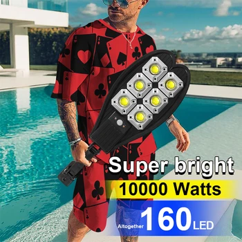 10000W Solárne LED osvetlenie Vonkajšie 4 Režimy Slnečnému žiareniu IPX65 Vodotesné Diaľkové Ovládanie PIR Čidlo Pohybu Pre Wall Garden Street Dvore