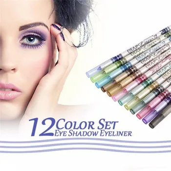 12PCS/Set Dlhotrvajúci Pigment Eye Liner Ceruzka 12 Farieb Očné linky Pero Oko Kozmetika make-up Nástroj Žien make-up Nástroj Kozmetika