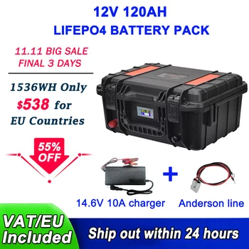 12V 100AH LiFePO4 Batérie Nabíjateľná Lítium-Iónová Bunky 120AH 150AH Prenosný Box LFP s puzdrom pre Vonkajšie Yacht Karavan