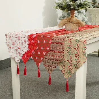 180*35 cm Bavlnená posteľná Bielizeň Vianočný Stôl Runner Vianočné Svadobný Stôl Pretekárov Reštaurácia Tabuľka Dekor Obrus, Dekorácie 2021