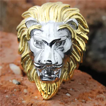 1pc!! Zlatý Lev Veľký Vedúci Krúžku 316L Nerezovej Ocele v Pohode Man Lion King Krúžok
