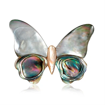 1pcs Lady Vintage Hmyzu Motýľ Brošňa Prírodné Abalone Shell Roztomilý Zvierat Brošňa Vysoko Kvalitné Doplnky Strany Darček Šperky