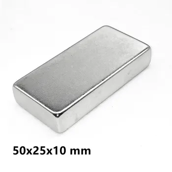 1~10PCS 50x25x10 mm N35 Blok silných Magnetov Pásy Neodýmu Magnet 50x25x10mm Silný Trvalý NdFeB Magnetické 50*25*10 mm