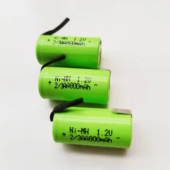 2/3AA 800mAh 1.2 V, NIMH Nabíjateľné Batérie s obsahom Niklu Pásky pre DIY Elektrický Holiaci strojček