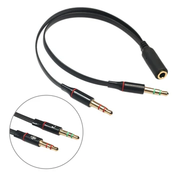 2 Farby Splitter Headphon 3,5 mm Žena na 2 Samec konektor pre Slúchadlá a Mikrofón Audio Y Splitter Stereo Kábel Adaptéra G1R