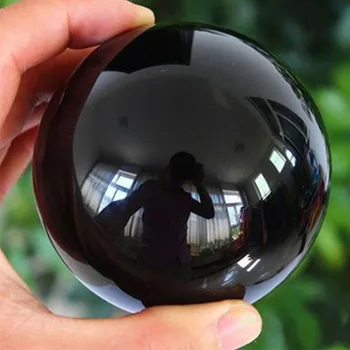 20-60 mm Ázijské Prírodné Čierna Obsidián Oblasti Kremeň Magic Ball Liečenie Reiki Rock Stone Zberateľstvo Bez stojana