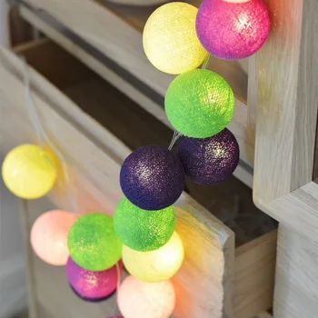 20 LED Bavlna Loptu Garland String Svetlá na Vianočné Rozprávky Osvetlenie Struny pre Vonkajšie Dovolenku Svadobné Xmas Party Domáce Dekorácie