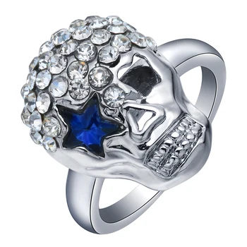 2017 šperky Lebky prst prsteň pre lady spevnené zirkón luxusné ženy, Svadobné Zásnubný Prsteň star oko dizajn, šperky, prstene