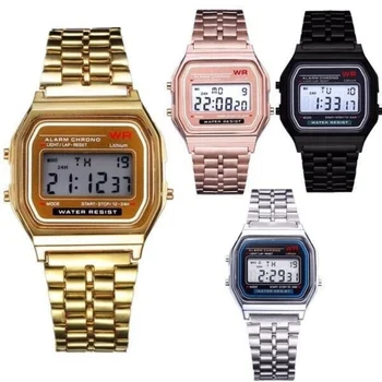 2021 Ženy Muži Hodinky, Zlato, Striebro Vintage LED Digitálne Vojenské Športové náramkové hodinky Elektronické Digitálne súčasný Dar Samec Podpora