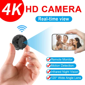 2021New Wifi Mini Kamera Full HD 1080P/4K Cam Tajné Malé Bezdrôtové Siete IP Security Monitor Noc Verzia pre Domáce Webamera