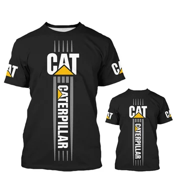 2022 Nové Športové pánske Módne Veľké O-Krku Detí, Dospelých T-Shirt Caterpillar T-shirt MAČKA Bager 3D Tlač Street Wear