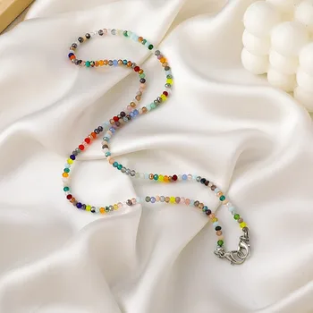 2022 Nový Príchod Módne Ženy Chokers Náhrdelníky, Módne Korálky Kórejský Farebné Crystal In Jednoduchý Náhrdelník Reťazca Okuliare, Šperky