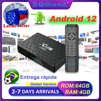 2022 X98H PRO 4G 64GB TV BOX Android 12 Smart TVBOX Allwinner h618 Dual Band Wifi6 1080P BT5 1000M Media Player Set-Top-Box