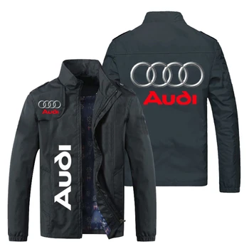 2023 Nové pánske Motocykel Bunda Auto Audi Logo Tlače Bunda Módne dámske Windbreaker Motocross Biker Jacket Oblečenie, Kabáty