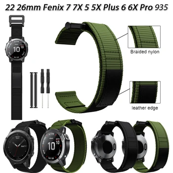 26 22 mm Nylon Watchband Popruhy Pre Garmin Fenix 7X 7 6X 6 Pro EPIX 935 MK2 Easyfit Wriststrap Fenix 5 5XPlus Smartwatch Náramok