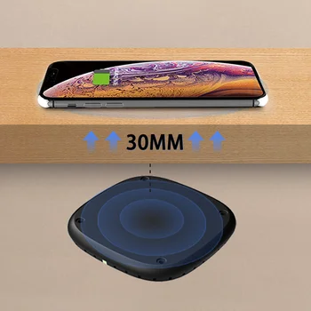 30 mm Dlhé Vzdialenosti Rýchle Bezdrôtové Nabíjačky Pad Pre iPhone Samsung Neviditeľné Bezdrôtovú Nabíjačku Nábytok Ploche Skryť Tabuľka Nabíjačky