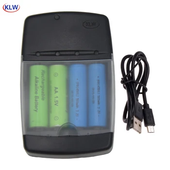 4 sloty pre Smart USB Nabíjačka pre Nabíjatelné Batérie AA AAA AAAA 1,5 V Alkalické 14500 10440 16340 10440 3.2 V LiFePo4 poplatok