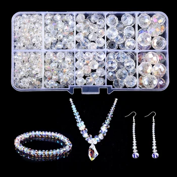 495pcs/box 4-12mm zmiešané veľkosť bytu okrúhle sklenené Korálky crystal korálky pre šperky, takže DIY náhrdelník Náramok Príslušenstvo