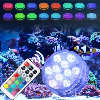 4pcs 10 LED Ponorné Farebné Svetlo Diaľkovo Riadené RGB Podvodné Lampa Bazén, Záhradné Dekorácie Lanscape Svetlo