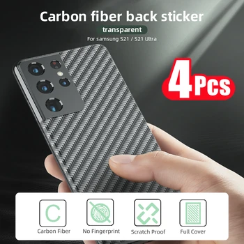 4Pcs/veľa 3D Späť karbónová Fólia Pre Samsung S22 Ultra S22 S22+ 5G Matný Screen Protector Pre Galaxy S 22Ultra Zadné Film