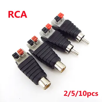 5.5mmx2.1 mm Drôt Reproduktora Kábel A/V (Audio RCA samec /RCA samica Konektor Stlačte zapaľovacej Pripojiť Adaptér Jack Plug 2/5/10x