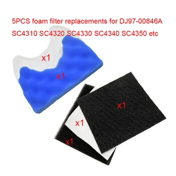 5 ks penový filter pre Samsung DJ97-00846A SC4310 SC4330 SC4340 SC4350 SC4360 SC4370 SC4380 vákuové čistenie filtra časti