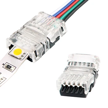 5 ks/veľa 2pin 3pin 4pin 5pin Spájať LED Pásy hipo Connector RGB RGBW RGBWW Konektor 3528 5050 LED Pásy Svetla Drôt Pripojenie