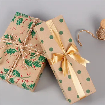 50*70 cm Vianočný Baliaci Papier, Vianočné, Svadobné Zelená Výzdoba Darček Zábal baliaci Papier Vellum Papiera Origami Papier