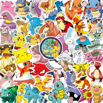 50 Pokémon Pikachu Graffiti Roztomilý Kreslený detské Hračky Skateboard Vody Pohár Notebook Nepremokavé Dekoratívne Nálepky Darček