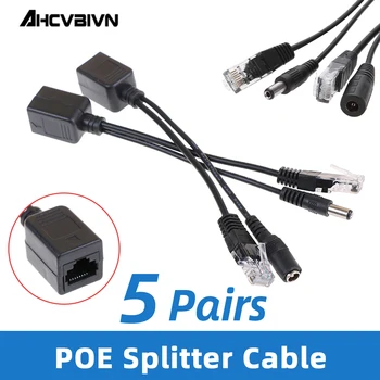 5Pair POE Kábel Pasívny Power Over Ethernet Kábel Adaptéra POE Splitter Injektor Napájania Modulu Pre IP Bezpečnostné Kamery