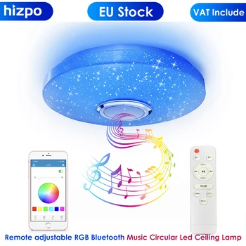 60W, 36W Diaľkovo nastaviteľné RGB Bluetooth Hudby Kruhovým Led stropné svietidlo pre spálne osvetlenie, teplá biela studená krytý obývacia izba