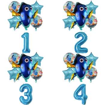 6pcs Disney, hľadá sa Nemo Tému Hliníkové Fóliové Balóniky 32inch Číslo Gule Detská Narodeninová Párty Dekorácie Deti Prospech Dodávky