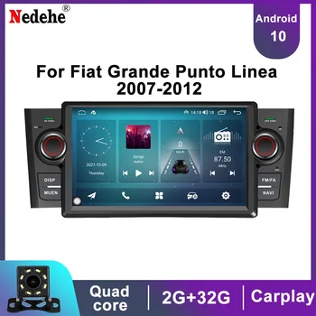 7 palcový Auto Rádio Stereo Android 10 Multimediálny Prehrávač Videa Pre Fiat Grande Punto Linea 2007-2012 Vedúci jednotky Autoradio s GPS Carplay