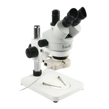 7X-45X Kontinuálne Zoom Trinocular Stereo Mikroskopom Kovový Stojan 56 LED Krúžok Svetlo Lampy farebné tv Adaptér Pre Telefón Spájkovanie Opravy