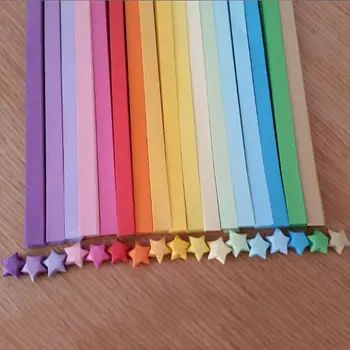 80pcs/veľa Origami Lucky Star Papierové Pásky Craft Papier Želám Star Materiál, Farebné Quilling Papier Dekoratívne Papier 18 Farby