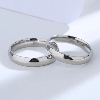 925 Sterling Silver White snubný Prsteň Svetla Leštenie Kruhu Prst Prsteň pre Ženu, Muža, Módy Klasické Šperky Prsteň Súpravy