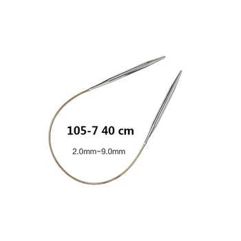 Addi 105-7-40 cm kruhové ihlice na pletenie s mosadz-tipy a zlaté šnúry