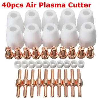 Air Plasma Cutter Plazma Tip Tryska PT-31 LG-40 Elektródy Rozšírené Rezanie Spotrebný materiál Pre CUT-50 CUT-40 D 40PCS/Set
