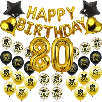 Amawill 80. Narodeniny Balóny, Dekorácie Auta Rose Gold 80 Rokov Strany Dodávky Číslo 80 Muž Žena Happy Birthday Dekor