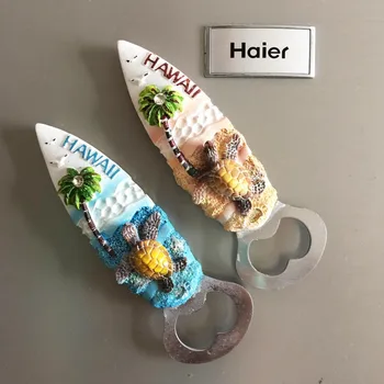 Americký Havaj Kreatívne Cestovné Suveníry, Troch-dimenzionální Tichom Vietor Dekoratívne Remesiel Otvárač Magnetické Chladnička Magnet