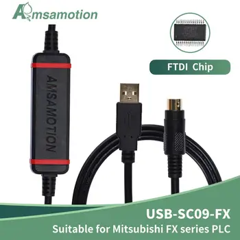 AMSAMOTION USB-SC09-FX Pre Mitsubishi PLC Programovanie Kábel FX0N FX1N FX2N FX0S FX1S FX3U FX3G Série Oznámenie Údajov