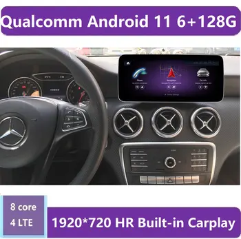 Android 11 Qualcomm Auto video prehrávač Obrazovka Auto Displej Pre Mercedes Benz A CLA GLA Triedy roky 2013-2015 IPS LTE, Wifi, BT Carplay W176