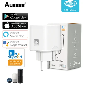 Aubess Ewelink WiFi EÚ Smart Plug 10A 220V Adaptér, Diaľkové Ovládanie Hlasom Časovač Zásuvka Pre Domovská stránka Google Alexa Yandex Alice