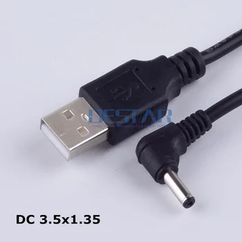 Black DC napájací konektor USB previesť do 3,5*1.35 mm/DC 35135 Tvaru L Konektor 3,5 mm x 1.35 3 mm.5x1.35mm pravý uhol nabíjací kábel 1m