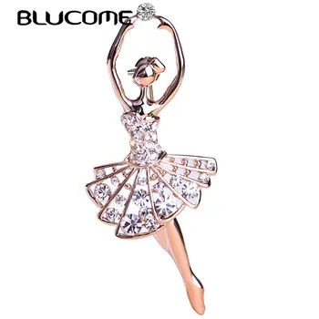 Blucome Módne Obrázok Brošňa Crystal Balet Girl Brošne Ženy, Deti, Šaty, Klobúk Klip, Oblečenie, Šperky, Darčekové Doplnky Strany