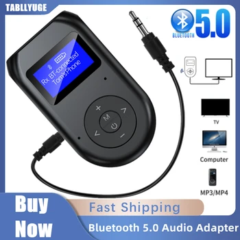 Bluetooth 5.0 Audio Vysielač, Prijímač, 3,5 mm Jack, AUX Bezdrôtové Audio Adaptér LCD Displej S Mic pre TV Reproduktorov Auto Stereo