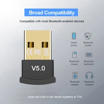 Bluetooth Audio Prijímač Bluetooth Dongle Bezdrôtový USB Adaptér USB Bluetooth 5.0 Adaptér Vysielač pre Počítač PC, Notebook C