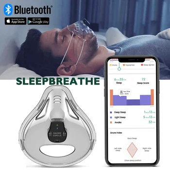 Bluetooth Nabíjateľná Spánku Dýchanie Monitor Chrápanie Stopper Proti Chrápať Nos Spánkového Apnoe Stroj Spánku Pomoc Polysomnografia